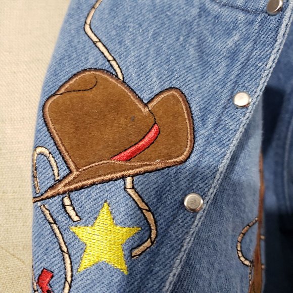 The Blue Denim Jacket Buttons Cowboy pattern - Picture 5 of 8